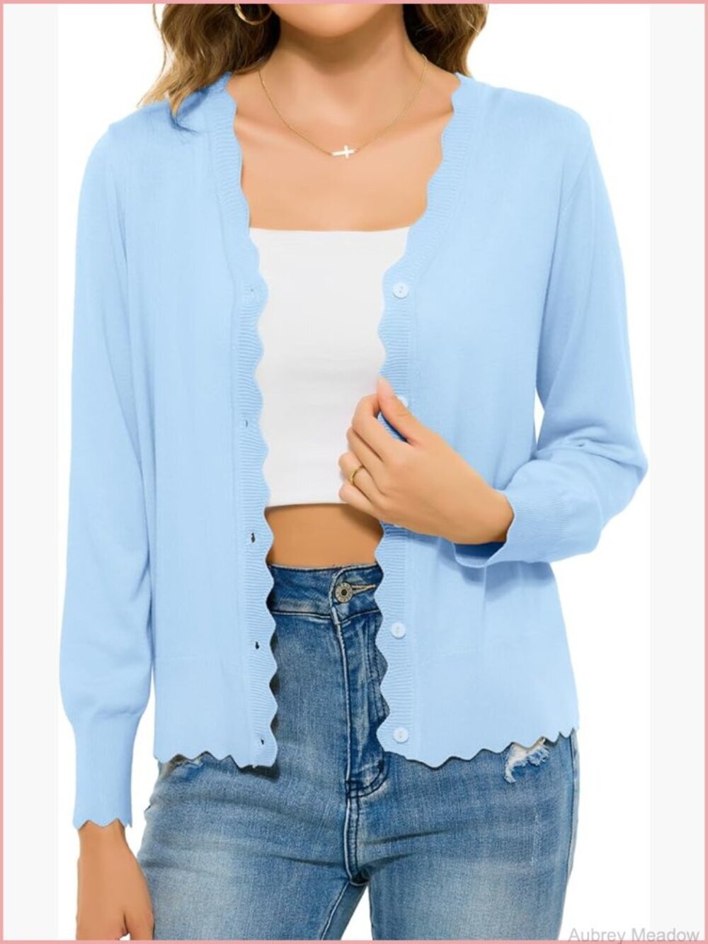 Lightweight V-Neck Cardigan Sweater Open Front Knit Shrug Button Down Long
